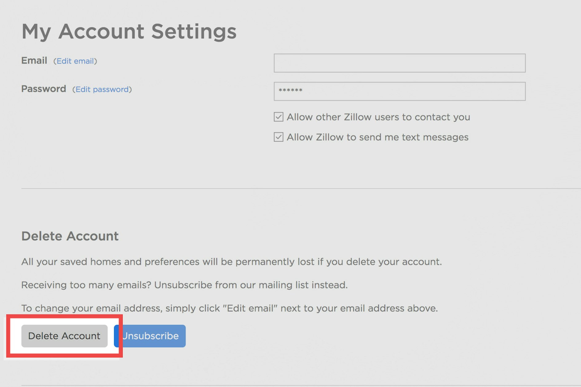 How To Delete Your Zillow Account