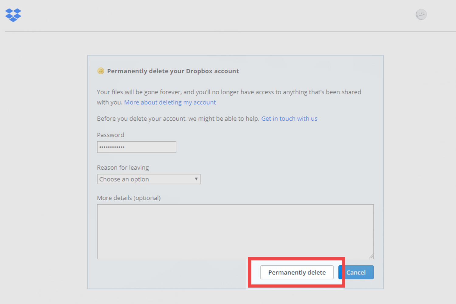 delete appbox account delete appbox account