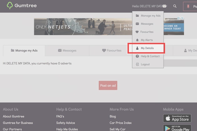 How To Delete Your Gumtree Account