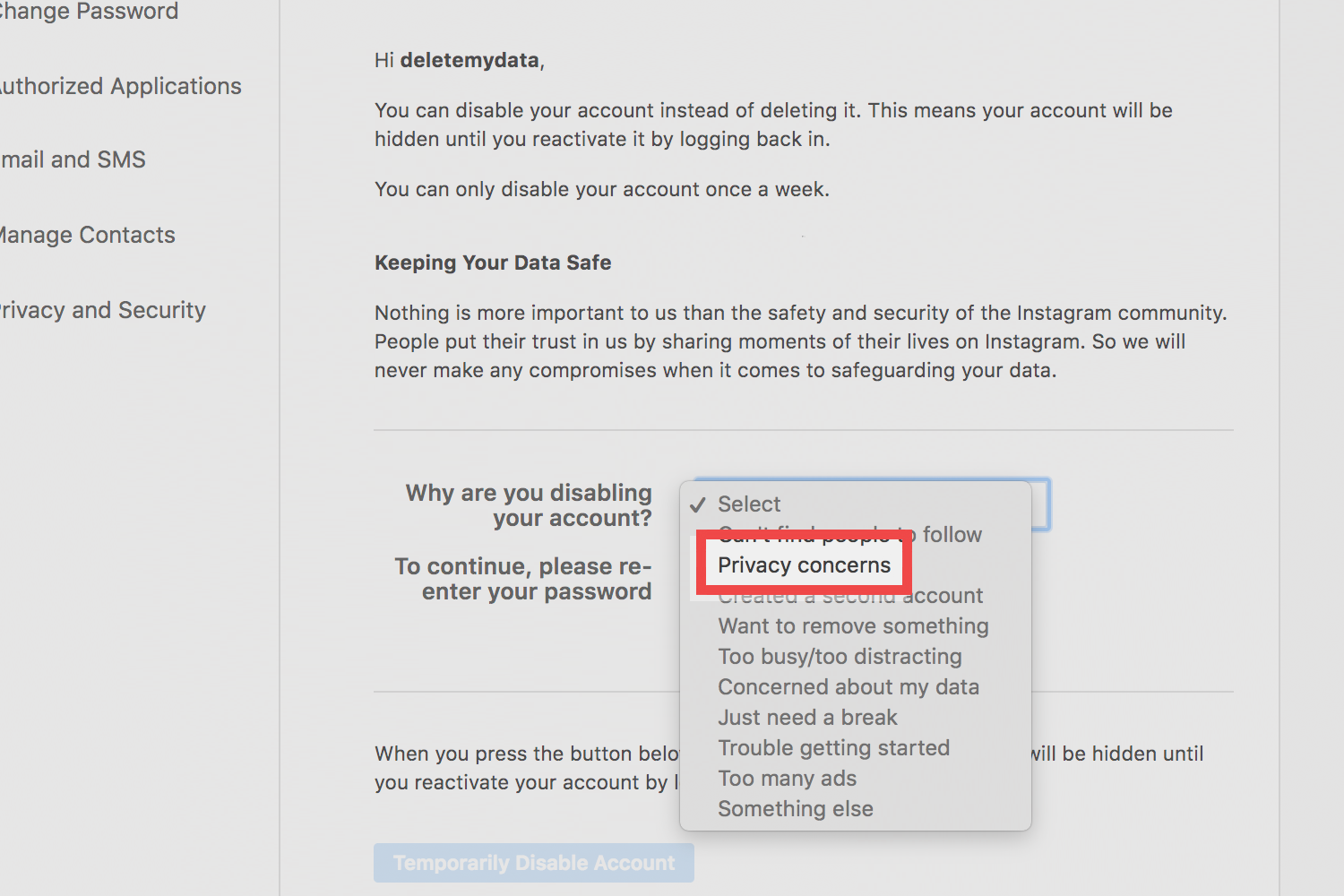 How To Disable Your Instagram Account