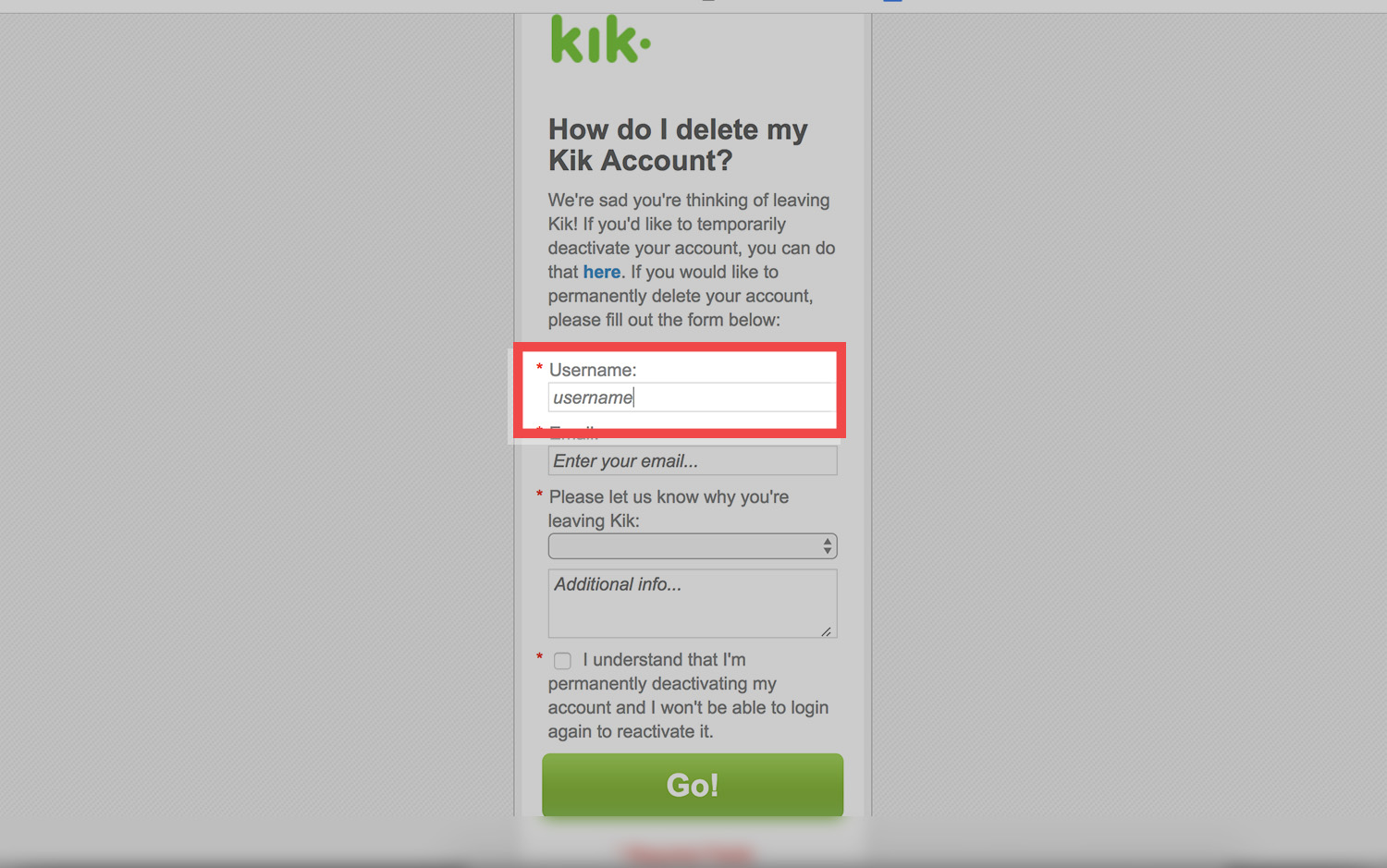 How To Delete Your Kik Account