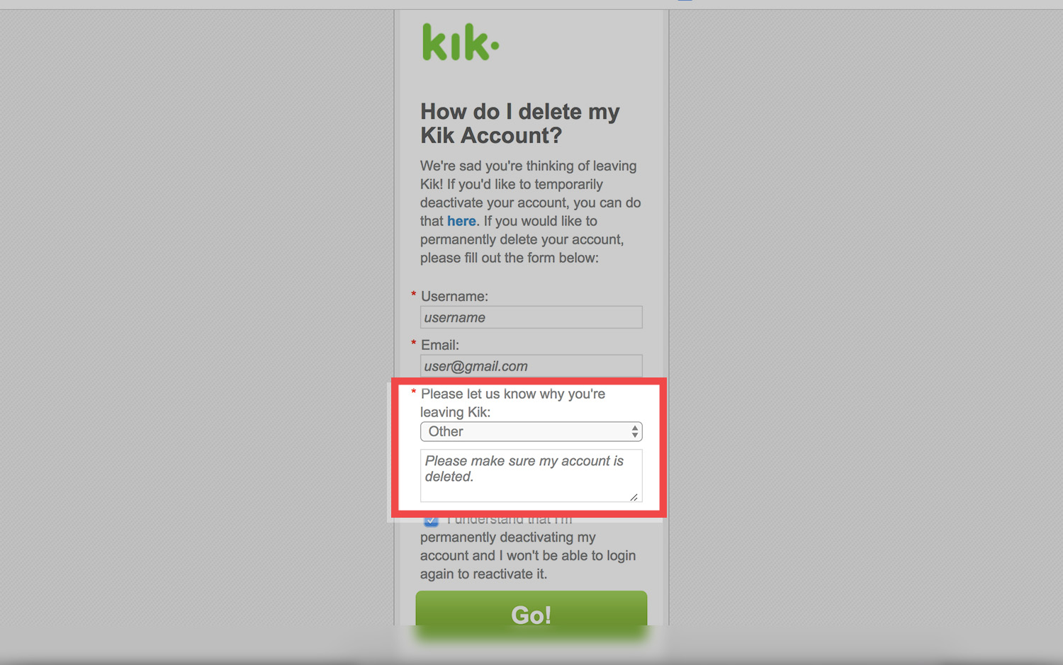 How To Delete Your Kik Account