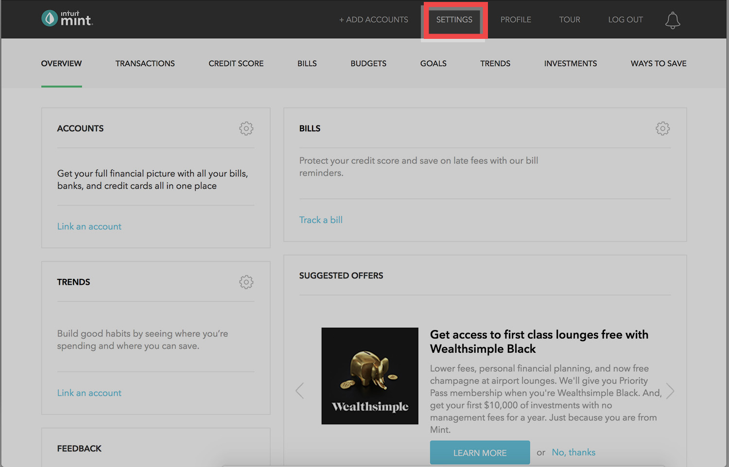 mint login with facebook